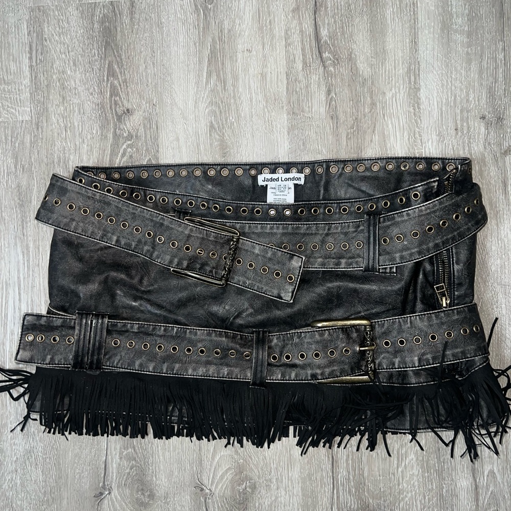 Jaded London Odile Faux Leather & Suede Mini Skirt